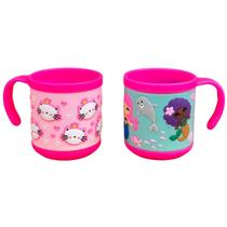 Copo Caneca Infantil Escolar Colorido Com Alça 2 Unidades