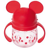 Copo Caneca Infantil Treinamento Minnie 260ml Com Canudo Retrátil Automático Plasútil Vermelho