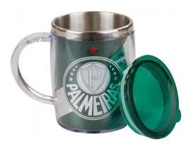 Copo Caneca Térmica Cerveja com Tampa Palmeiras 450ml