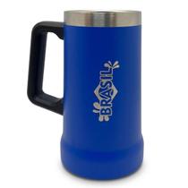 Copo Caneca Térmica do Brasil Azul de 700ml Cerveja Chopp Copo Caneca Térmica do Brasil Azul de 700ml Cerveja Chopp
