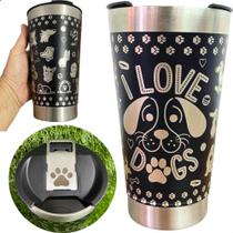 Copo Caneca Térmico Personalizado 360 I Love Pet Cachorro Cão Dog Pet 475ml