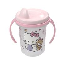 Copo Caneca Trio Infantil Com Tampa E Alça Hello Kitty 280ml - Plasutil