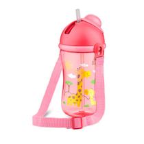 Copo Cantil Com Canudo 390ml Rosa Lillo