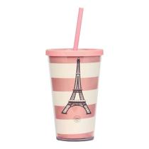 Copo Canudo 500 ML Duas camadas - Torre Eiffel Copo Canudo 500 ML Duas camadas - Torre Eiffel