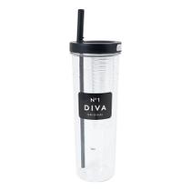 Copo Canudo Com Infusor - Diva Black - UATT