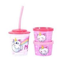 Copo Canudo Com Potinhos Catcornio - Uatt Copo Canudo Com Potinhos Catcornio - Uatt