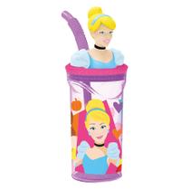 Copo Canudo Disney Princesas 3D Oficial 360ml Infantil