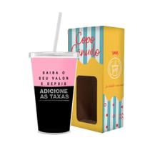 Copo Canudo Girl Power com Caixa Presenete Simas