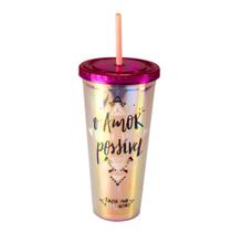 Copo Canudo Holográfico 650 ml - Faça Sua Revolução - Uatt