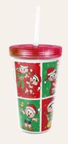 Copo Canudo Natal - Turma da Monica 470ml Copo Canudo Natal - Turma da Monica 470ml