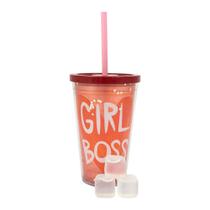 Copo canudo pvc com gelo girl boss 32817