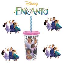 Copo Canudo Refri Infantil De Plástico Encanto 500ml