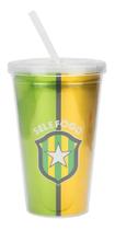 Copo Canudo Selefogo Brasil Seleção 450ml - Botafogo