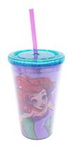 Copo Canudo Sereia Ariel 450ml - Disney