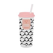 Copo Canudo Slim - Uatt - Frases Cores e Amores 650ml Sombra & Água Fresca