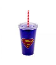 Copo Canudo Super Homem 450 Ml Liga Da Justiça Copo Canudo Super Homem 450 Ml Liga Da Justiça