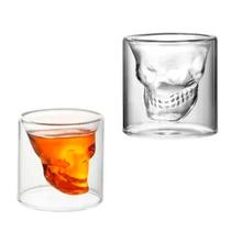 Copo Caveira Vidro Duplo 75ml 2 Peças - Dolce Home