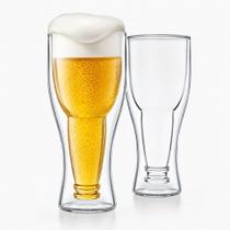 Copo Cerveja Chopp Parede Dupla Garrafa Invertida 350 ml 2un Copo Cerveja Chopp Parede Dupla Garrafa Invertida 350 ml 2un