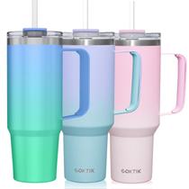 Copo COKTIK de 1,2 L com alça e tampa de palha isolado a vácuo Copo COKTIK de 1,2 L com alça e tampa de palha isolado a vácuo