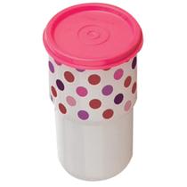 Copo colors 355ml poa tampa rosa- tupperware