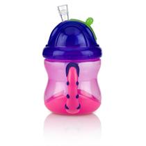 Copo com Alça e Canudo de Silicone Retrátil 240ml Rosa - Nûby