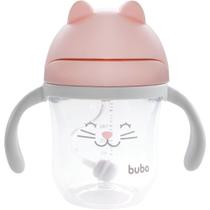 Copo com Alça Gatinho Rosa 220ml Buba 14456 Copo com Alça Gatinho Rosa 220ml Buba 14456