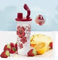Copo com bico 470 ml flores da tupperware