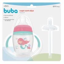 Copo com Bico e Alça Removível - Canudo Extra - 250ml - Sereia - Buba - Buba Toys