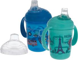 Copo com Bico Macio para Bebê Nuby 240ml Antivazamento 2 Unidades Copo com Bico Macio para Bebê Nuby 240ml Antivazamento 2 Unidades