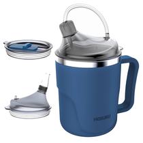 Copo com canudinho para adultos HOSUKU, à prova de derramamento, 400 ml, aço inoxidável Copo com canudinho para adultos HOSUKU, à prova de derramamento, 400 ml, aço inoxidável