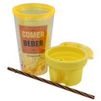 Copo com Canudo 2 em 1 Comer e Beber - Zona Criativa Copo com Canudo 2 em 1 Comer e Beber - Zona Criativa