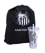 Copo Com Canudo 550ml E Mochila Tipo Saco - Santos