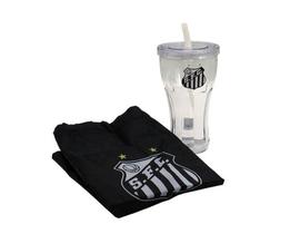 Copo Com Canudo 550ml E Mochila Tipo Saco - Santos