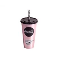 Copo com Canudo 700ml Coca-Cola Rosa - Plasutil Copo com Canudo 700ml Coca-Cola Rosa - Plasutil