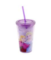 Copo Com Canudo Anna e Elsa 450ml Frozen Disney Copo Com Canudo Anna e Elsa 450ml Frozen Disney