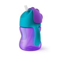 Copo com canudo curvado 200ml azul e roxo - Philips Avent