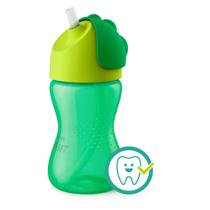 Copo com Canudo Curvado Avent Dino Verde 300ml SCF798/01