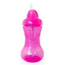 Copo com Canudo de Silicone e Tampa Retrátil Rosa 300ml - Nûby