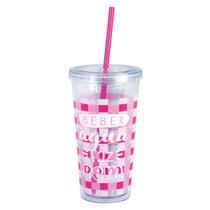 Copo com Canudo Drink 600ml - Rosa Copo com Canudo Drink 600ml - Rosa