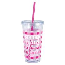 Copo com canudo Drinks 600ml- rosa- MOR Copo com canudo Drinks 600ml- rosa- MOR