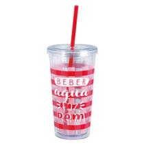 Copo com canudo Drinks 600ml- vermelho- MOR Copo com canudo Drinks 600ml- vermelho- MOR