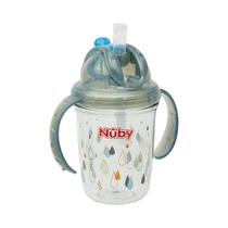 Copo Com Canudo E Alça Tritan Cinza 240ml +12m Nuby