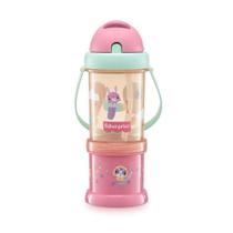 Copo com canudo e porta snackacoplável Fisher Price rosa 300ml