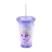 Copo Com Canudo Elsa 450ml Frozen - Disney