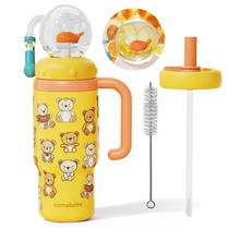 Copo com Canudo Fonte Baleia Isolado RUNSUNTUN 710ml