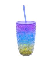 Copo Com Canudo Gel Colorido Congelante 500ml Copo Com Canudo Gel Colorido Congelante 500ml