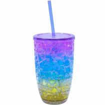Copo Com Canudo Gel Colorido Congelante 500ml Copo Com Canudo Gel Colorido Congelante 500ml