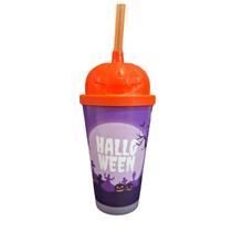 Copo com Canudo Halloween com Led - 350ml Copo com Canudo Halloween com Led - 350ml