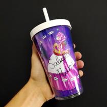 Copo com canudo holográfico 550ml casa fé orixás