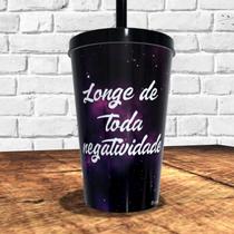 Copo com canudo holográfico 550ml ref0260 - casa fé